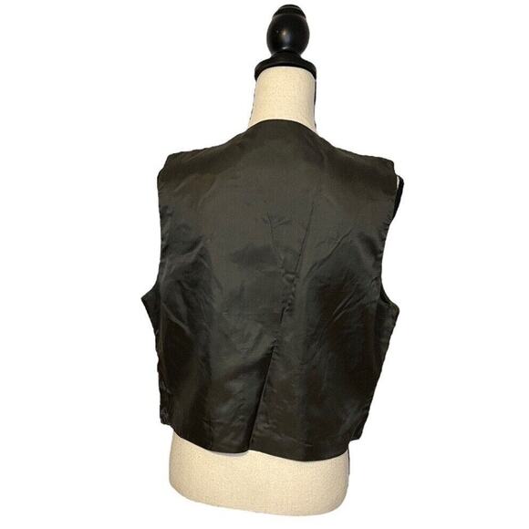 Vintage Kathy Ireland Green Suede Leather Vest 90s Y2k Size L Boho Western - Picture 4 of 7